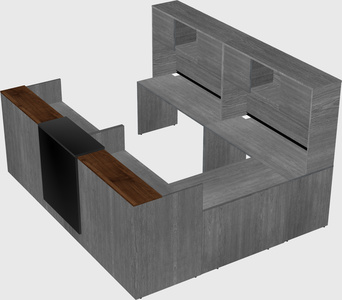 Shared one sided u-shaped reception desk