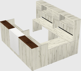 Shared one sided u-shaped reception desk