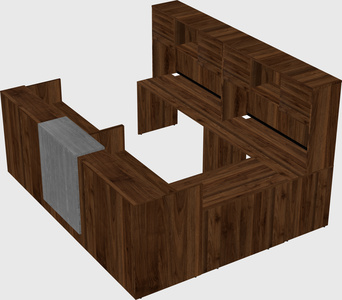 Shared one sided u-shaped reception desk