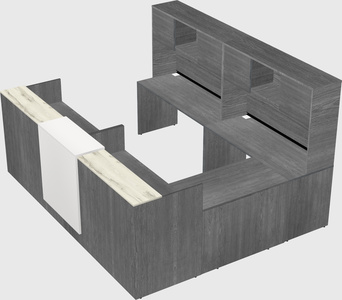Shared one sided u-shaped reception desk