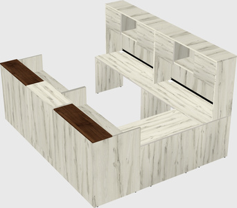 Shared one sided u-shaped reception desk