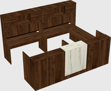 Shared one sided u-shaped reception desk
