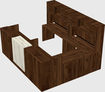 Shared one sided u-shaped reception desk