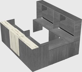 Shared one sided u-shaped reception desk