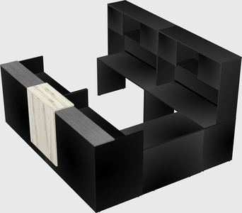 Shared one sided u-shaped reception desk