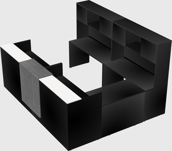 Shared one sided u-shaped reception desk