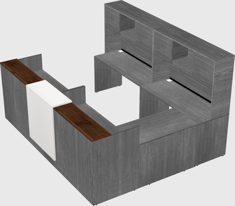 Shared one sided u-shaped reception desk