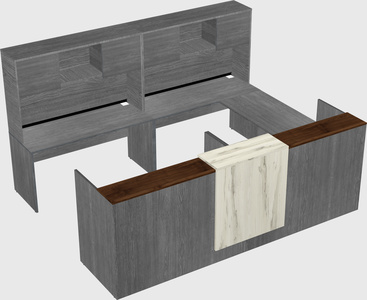 Shared one sided u-shaped reception desk