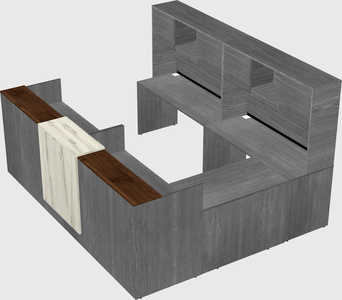 Shared one sided u-shaped reception desk
