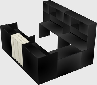 Shared one sided u-shaped reception desk