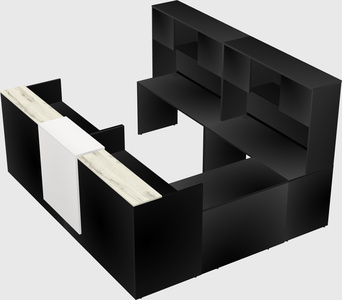 Shared one sided u-shaped reception desk