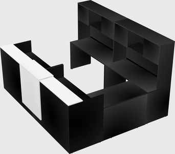 Shared one sided u-shaped reception desk