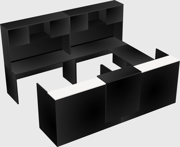 Shared one sided u-shaped reception desk