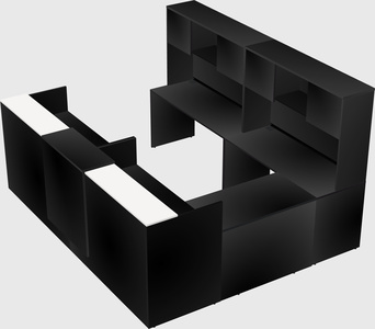 Shared one sided u-shaped reception desk