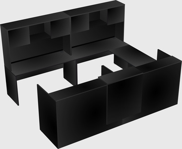 Shared one sided u-shaped reception desk