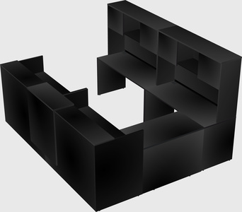 Shared one sided u-shaped reception desk