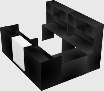 Shared one sided u-shaped reception desk