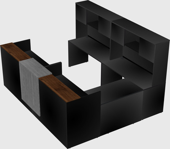 Shared one sided u-shaped reception desk