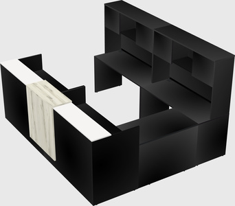 Shared one sided u-shaped reception desk