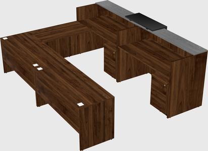 Shared one sided u-shaped reception desk
