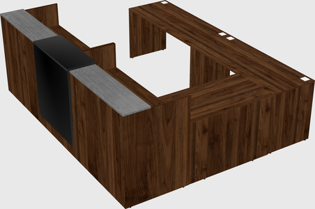 Shared one sided u-shaped reception desk