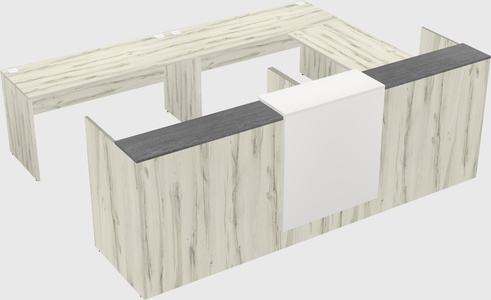 Shared one sided u-shaped reception desk