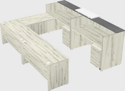 Shared one sided u-shaped reception desk