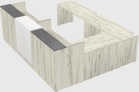 Shared one sided u-shaped reception desk