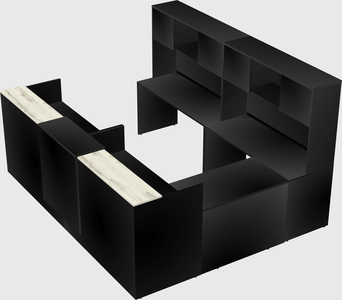 Shared one sided u-shaped reception desk