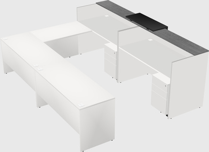 Shared one sided u-shaped reception desk