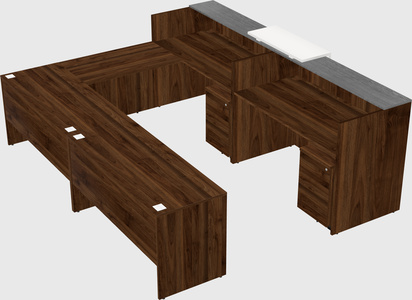 Shared one sided u-shaped reception desk