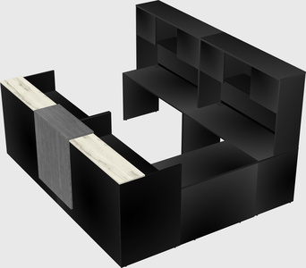 Shared one sided u-shaped reception desk