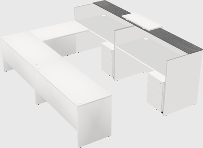 Shared one sided u-shaped reception desk