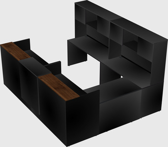Shared one sided u-shaped reception desk