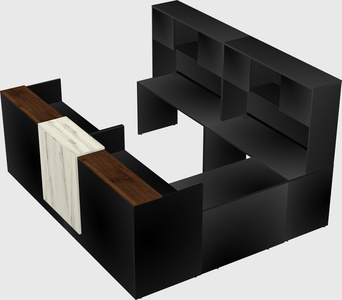 Shared one sided u-shaped reception desk