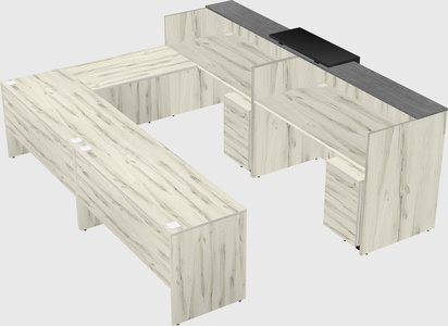 Shared one sided u-shaped reception desk