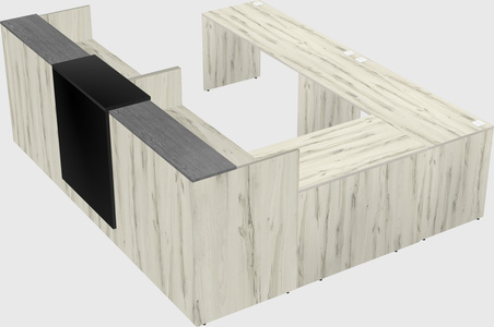 Shared one sided u-shaped reception desk