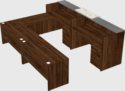 Shared one sided u-shaped reception desk