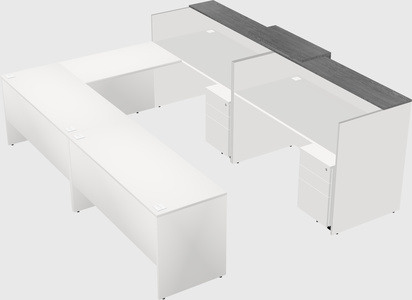Shared one sided u-shaped reception desk