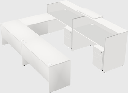 Shared one sided u-shaped reception desk