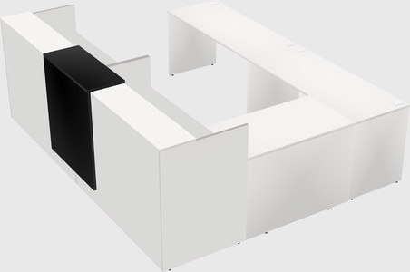 Shared one sided u-shaped reception desk