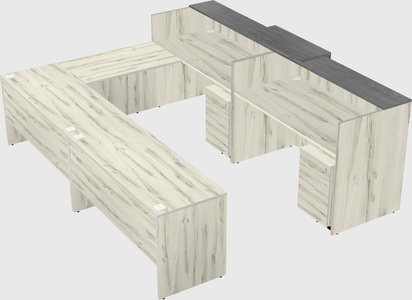 Shared one sided u-shaped reception desk