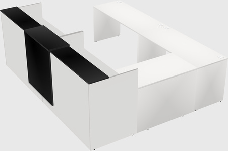 Shared one sided u-shaped reception desk