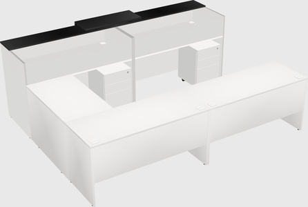 Shared one sided u-shaped reception desk
