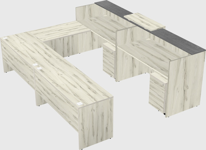 Shared one sided u-shaped reception desk