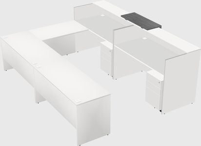 Shared one sided u-shaped reception desk