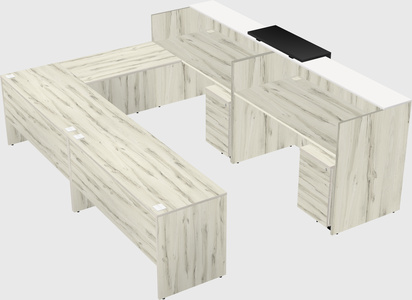 Shared one sided u-shaped reception desk
