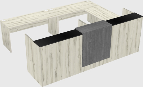 Shared one sided u-shaped reception desk