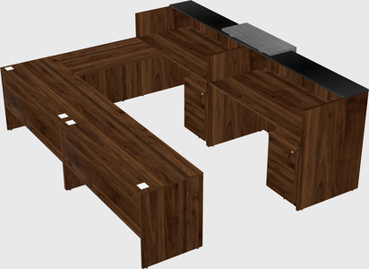 Shared one sided u-shaped reception desk