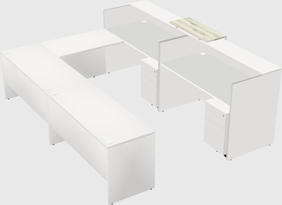 Shared one sided u-shaped reception desk